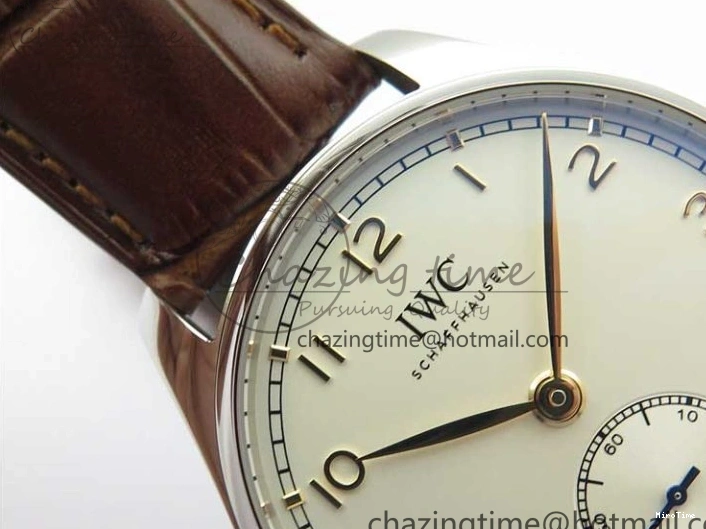 MIROTIME 0413 Original Portuguese IW358304 ZF 1:1 Best Edition SS White Dial RG Markers on Leather Strap A 7077